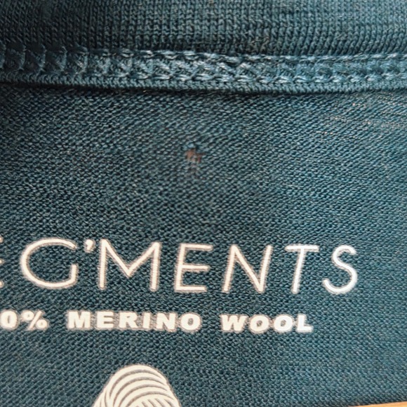 Segments 100% Merino Wool Base Layer Top Green Crewneck Womens Large Winter - Picture 6 of 9